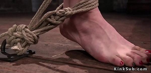  Two slaves suffers in rope bondage
